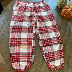 Plaid flannel jogger pajamas